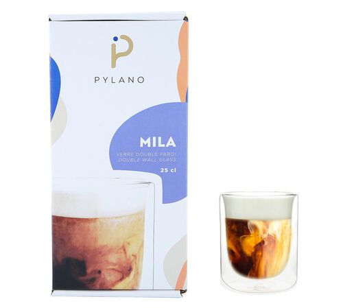 PYLANO set of 2 'Mila' double wall cappuccino glasses - 250ml