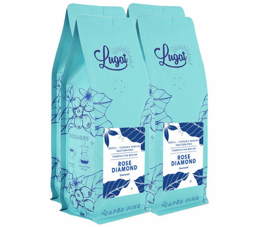 4 x 250 g - Caf&eacute; moulu - Br&eacute;sil Rose Diamond - LUGAT