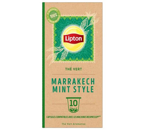 10 Nespresso* Original Compatible Capsules Green Tea Marrakech Mint &ndash; LIPTON