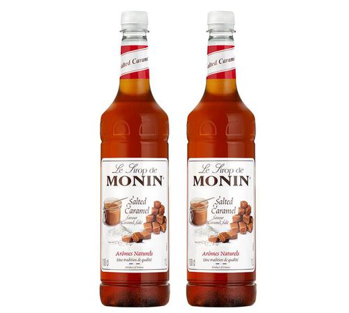 Sirop Monin Caramel Sal&eacute; - Bouteille plastique - 2 x 1L