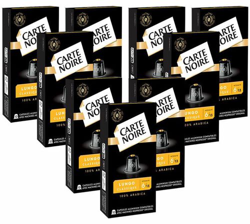 90 capsules compatibles Nespresso* Original Espresso Lungo n&deg;6 - CARTE NOIRE
