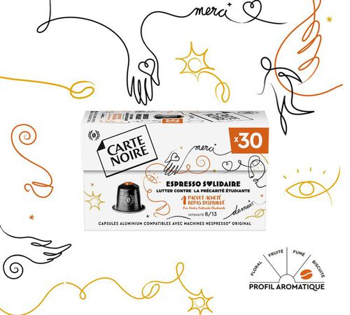 30 capsules compatibles Nespresso* Original Espresso Solidaire - CARTE NOIRE image number 1