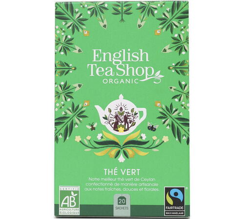 Th&eacute; Vert de Ceylan Bio & Equitable - 20 sachets - FAIRTRADE - ENGLISH TEA SHOP