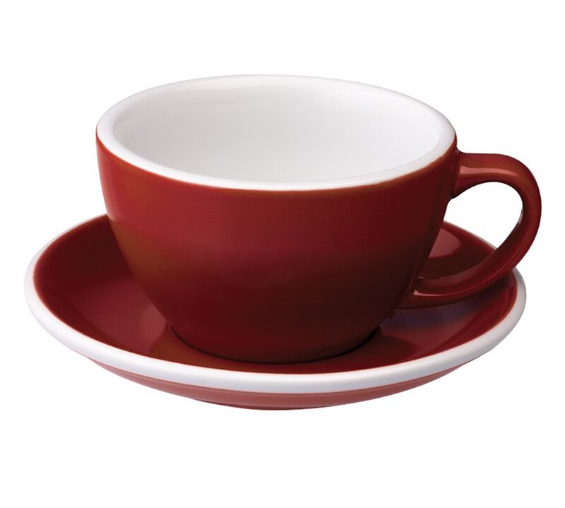 6 Tasses Caf&eacute; Latte et sous-tasses Egg 30 cl Rouge - Loveramics image number 1