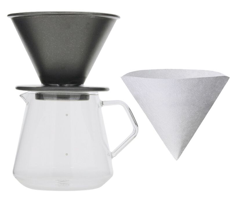 Kit Dripper SCS-01 noir + Carafe Kinto verre 600ml - Slow Coffee Style - KINTO image number 0