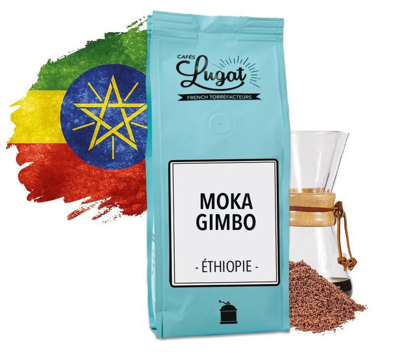 Ground coffee for Hario/Chemex coffee makers : Ethiopia - Moka Gimbo - 250g - Caf&eacute;s Lugat image number 0