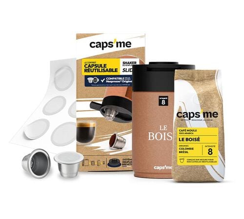 Capsules r&eacute;utilisables compatibles Nespresso* Original - Coffret Slide compatible Nespresso* Original - CAPS'ME
