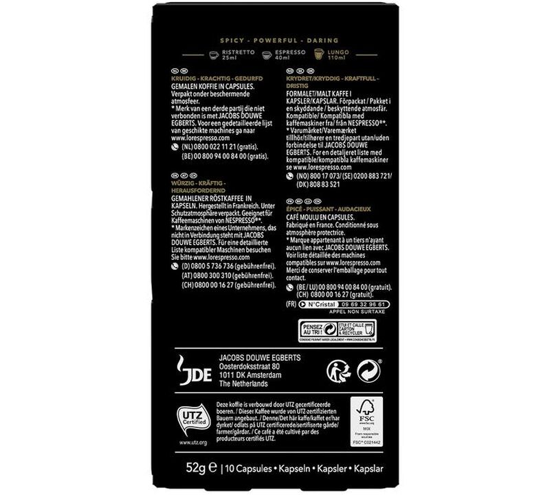 L'Or Espresso Nespresso* Original Compatible Pods Lungo Estremo x 10 image number 1