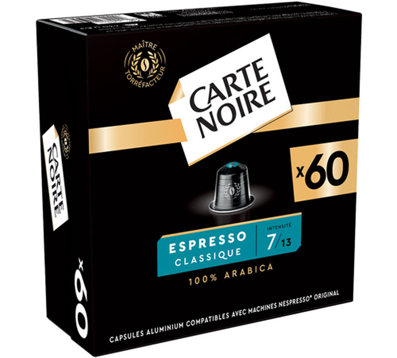 60 capsules compatibles Nespresso* Original - Espresso Classique n&deg;7 - CARTE NOIRE image number 1