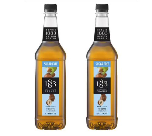 Sirop 1883 Routin Noisette sans sucre - Bouteille Plastique - 2 x 1 L