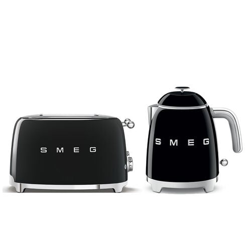 Set Petit-D&eacute;jeuner Grille-Pain TSF01BLEU et Mini Bouilloire KLF05BLEU Noir - SMEG