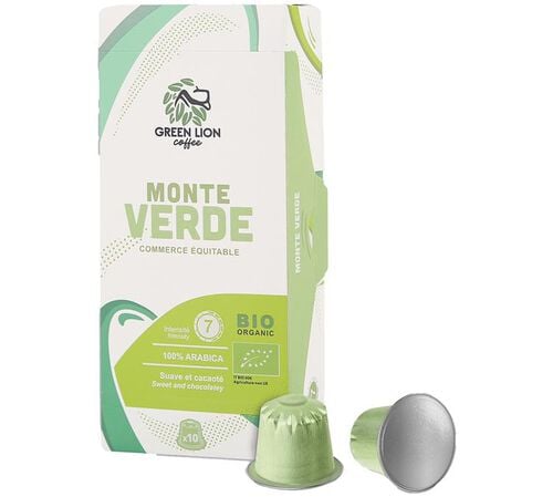 10 capsules compatibles Nespresso* Original Monte Verde bio ( Commerce &Eacute;quitable ) - GREEN LION COFFEE