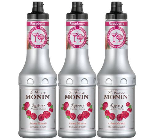 Lot de 3 Pur&eacute;es de Fruit de Monin - Framboise - 3 x 50 cl