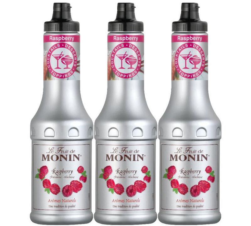 Lot de 3 Pur&eacute;es de Fruit de Monin - Framboise - 3 x 50 cl image number 0