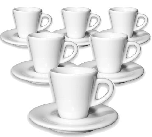 Ancap - 6 tazzine da caff&egrave; in porcellana con piattini - Favorita 7 cl