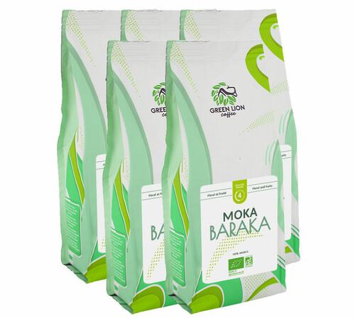 5 kg - Caf&eacute; en grain - Moka Baraka Bio - GREEN LION COFFEE