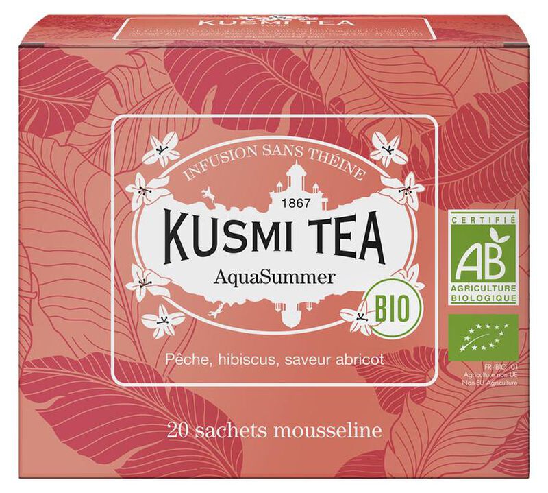 Kusmi Tea Organic AquaSummer Herbal Tea - 20 tea bags image number 0