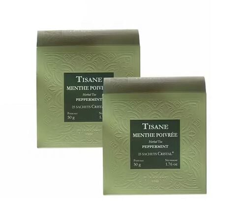 Tisane Menthe Poivr&eacute;e - 40 sachets achet&eacute;s 10 OFFERTS - DAMMANN FR&Egrave;RES
