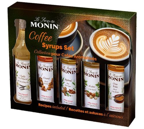 Coffret caf&eacute;s gourmands - 5 mignonnettes de sirop - Monin