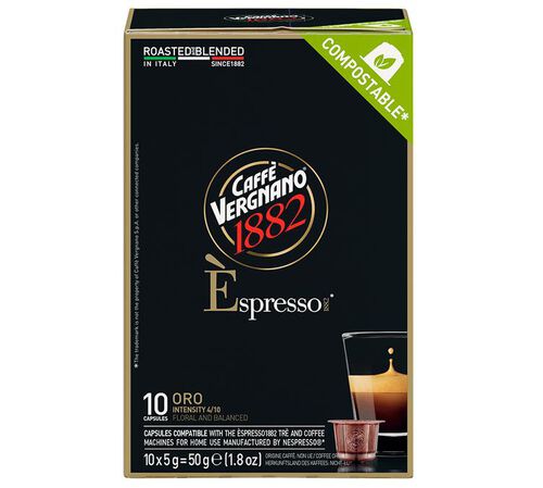 10 Nespresso* Original Compatible Capsules Espresso Oro &ndash; CAFFE VERGNANO