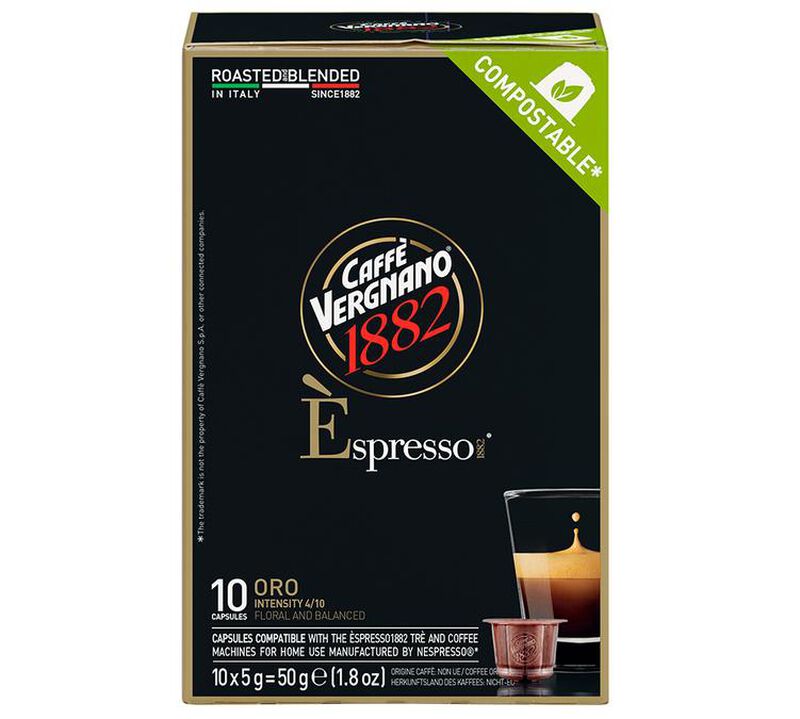 10 Nespresso* Original Compatible Capsules Espresso Oro &ndash; CAFFE VERGNANO image number 0