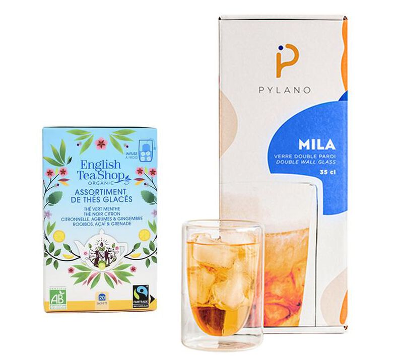 Pack th&eacute; glac&eacute; et verres double paroi- Verres 35 cl PYLANO Th&eacute;s glac&eacute;s ENGLISH TEA SHOP image number 0