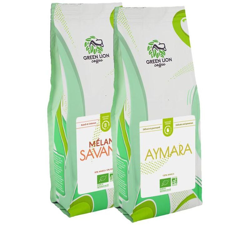 2 kg - Pack - Caf&eacute; en grain - Blend/Pure Origine Bio - GREEN LION COFFEE image number 0