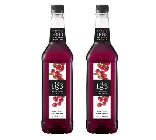 Sirop 1883 Routin Cranberry - Bouteille plastique - 2 x 1 L