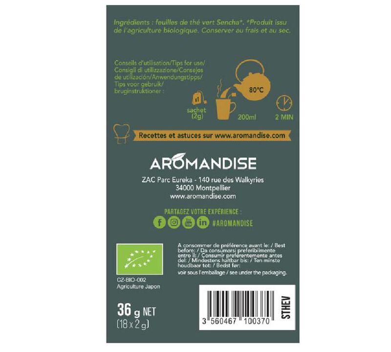 Aromandise Organic Sencha Tea from Uji x 18 tea infusion image number 1