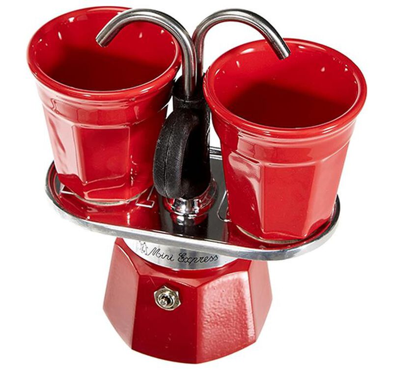 Bialetti - Caffettiera Mini Express Rossa 2 tazze + 2 bicchierini image number 1