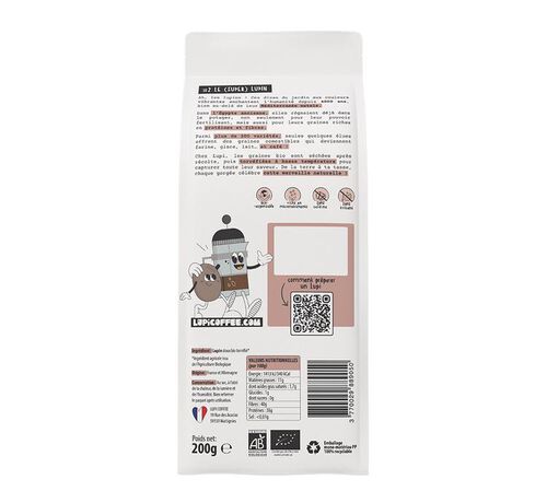 Caf&eacute; de Lupin bio Intense - Moulu 200 g- LUPI COFFEE image number 2