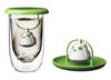 40cl glass mug and red Birdie tea infuser lid - QDO image number 2