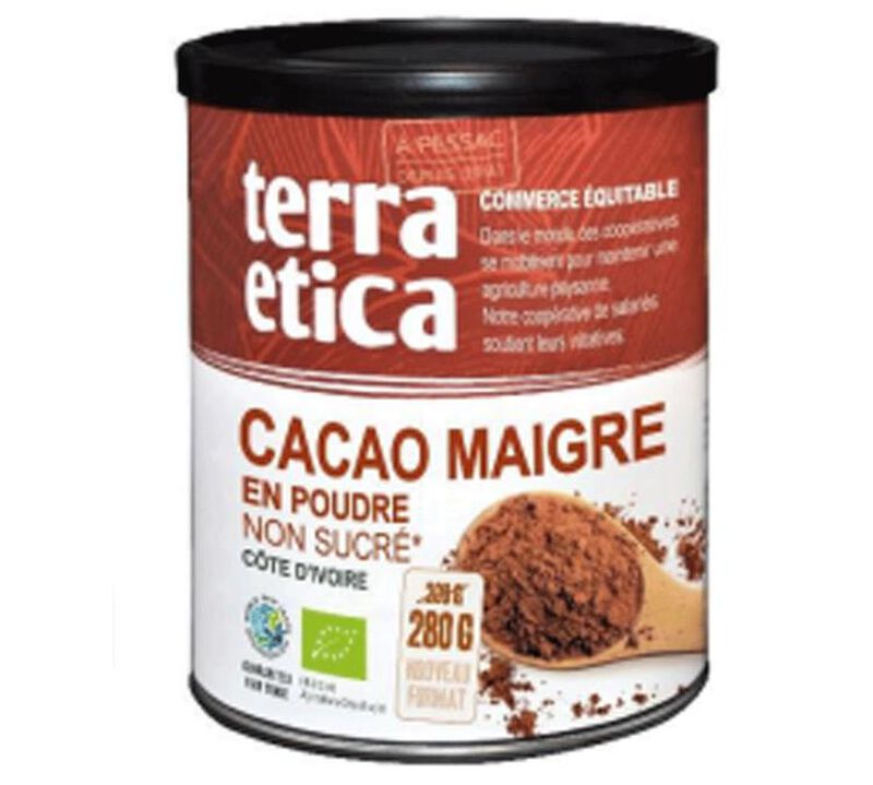 Terra Etica Organic Pure Cocoa Powder Without Added Sugar - 200g image number 0