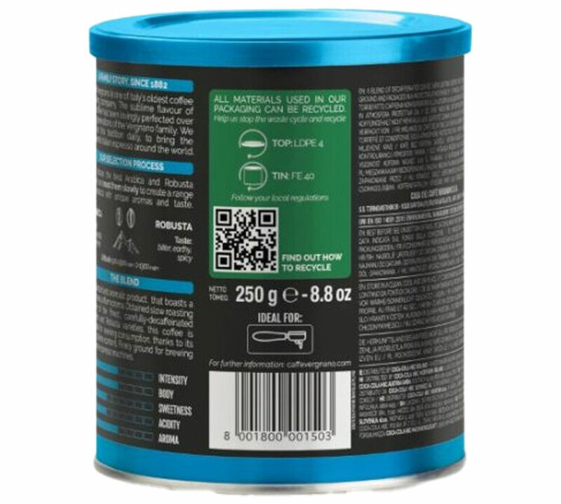 Caff&egrave; Vergnano Decaf Ground Coffee Decaffeinato - 4 x 250g image number 1