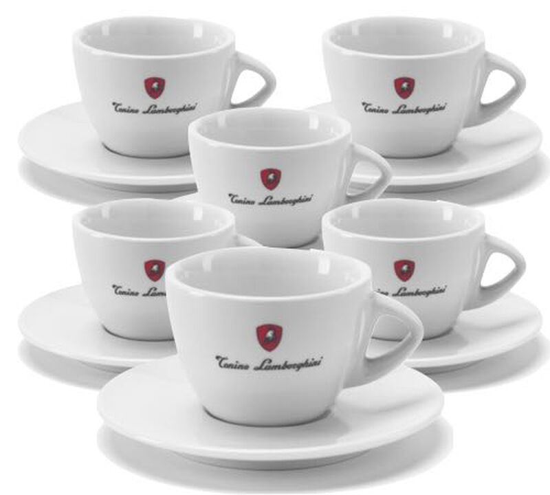 Lot de 6 Tasses et sous tasses blanches Tonino Lamborghini image number 0