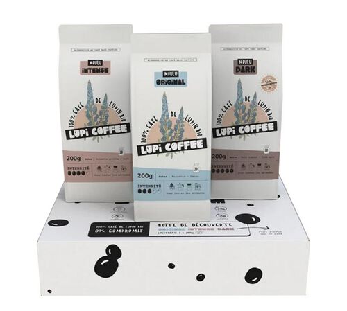 Coffret d&eacute;couverte caf&eacute;s de lupin bio - Moulu 3 x 200 g - LUPI COFFEE