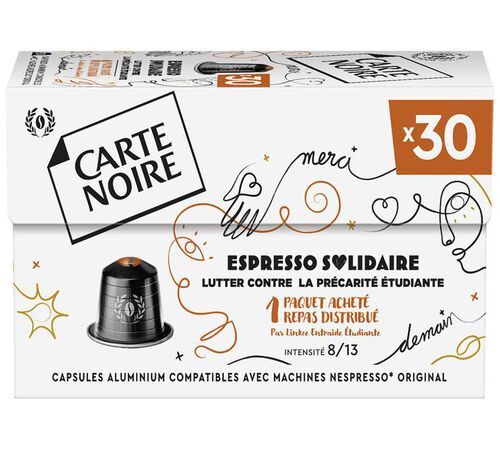 30 capsules compatibles Nespresso* Original Espresso Solidaire - CARTE NOIRE