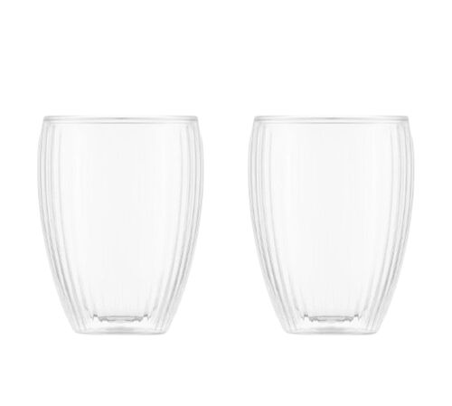 Bodum - 2 Bicchieri doppia parete striati - Pavina 32 cl