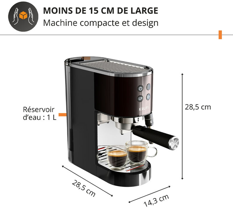 Machine expresso KRUPS Virtuoso plus XP444G10 inox noir image number 1