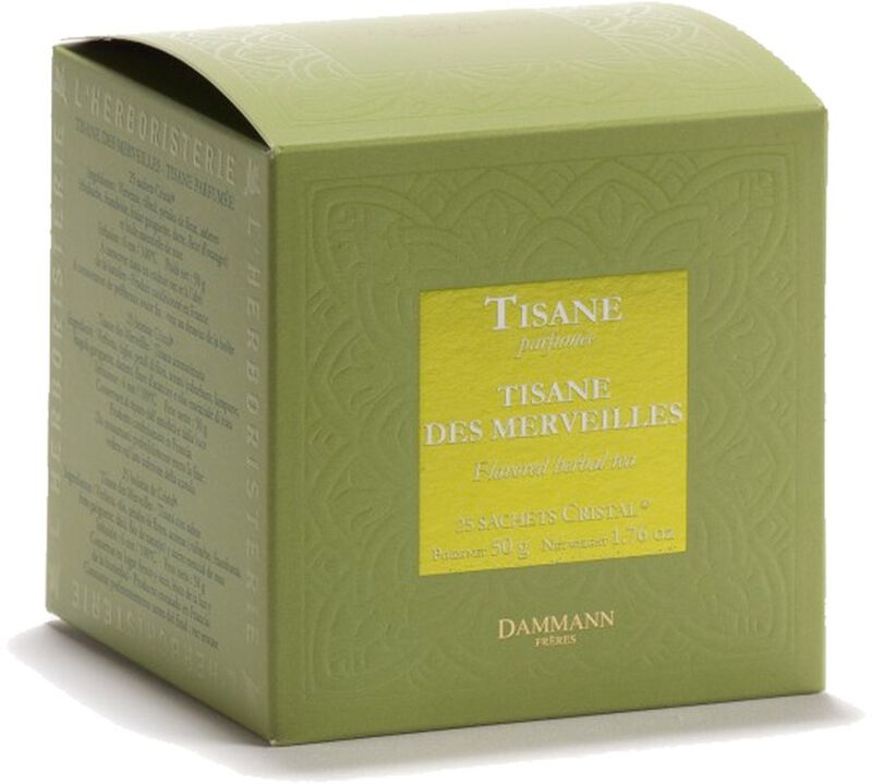Tisane des Merveilles herbal tea - 25 Cristal&reg; sachets - Dammann Fr&egrave;res image number 1