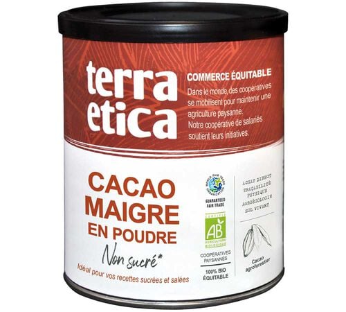 Terra Etica Organic Pure Cocoa Powder Without Added Sugar - 200g
