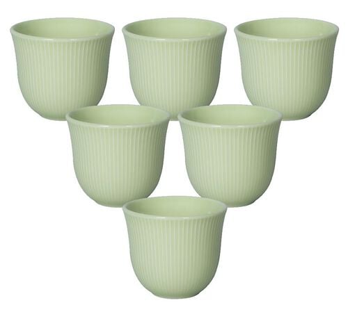 6 Tasses &agrave; caf&eacute; emboss&eacute; 250 ml vert - LOVERAMICS