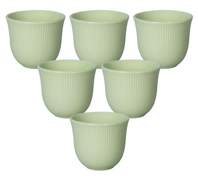 6 Tasses &agrave; caf&eacute; emboss&eacute; 250 ml vert - LOVERAMICS image number 0