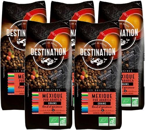 Caf&eacute; en grains bio 100% Arabica Mexique Chiapas - 5x1kg - Destination