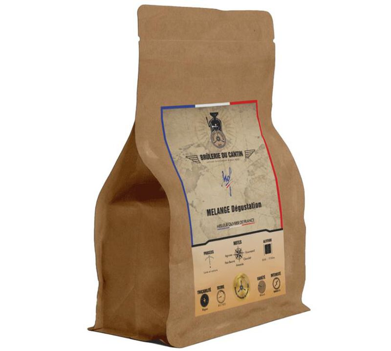 250 g - Caf&eacute; en grain - M&eacute;lange D&eacute;gustation 100% Arabica - BR&Ucirc;LERIE DU CANTIN image number 0