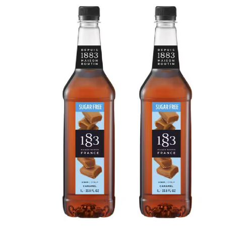 Sirop 1883 Routin Caramel Nature sans sucre - Bouteille plastique - 2 x 1 L