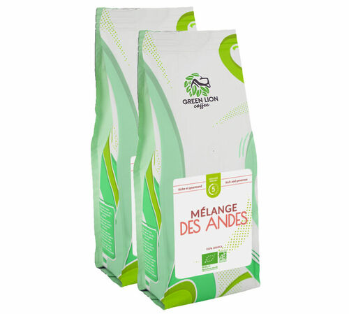 2 Kg Caf&eacute; en grain Bio Le M&eacute;lange des Andes - Green Lion Coffee image number 0