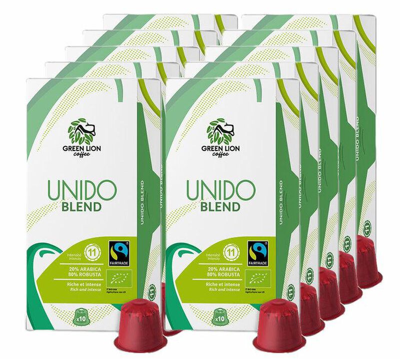 100 capsules compatibles Nespresso* Original Unido Blend Bio - GREEN LION COFFEE image number 0