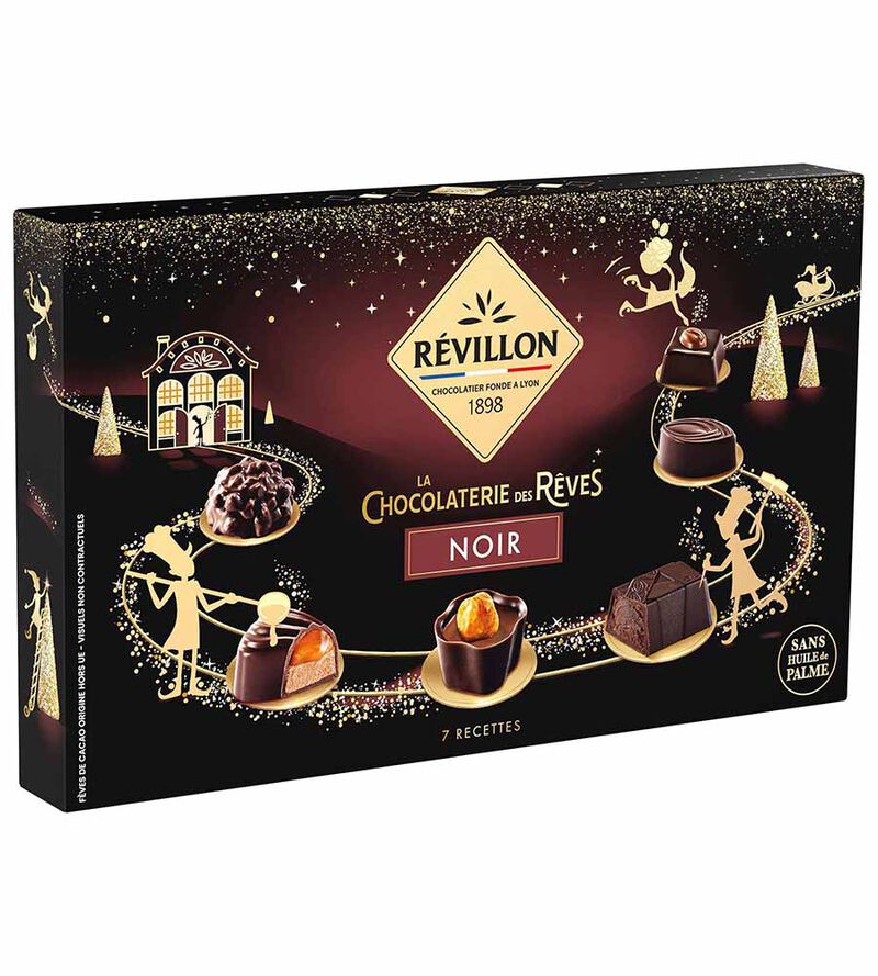 La chocolaterie des r&ecirc;ves - Chocolats noirs - 180 g - R&Eacute;VILLON image number 0