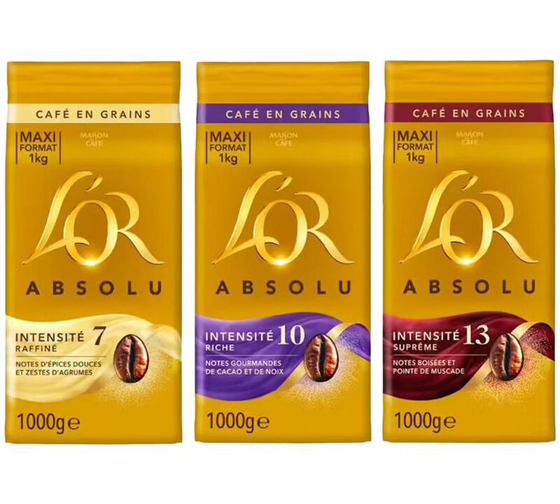 L'Or Coffee Beans Absolu Intensity 7, 10 and 13 Discovery Pack - 3kg image number 1